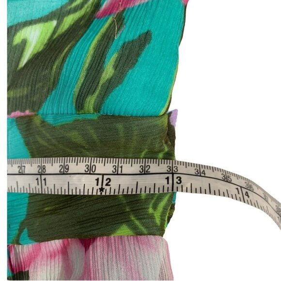 NAPOLI🌺STRAPLESS Blue  Floral Lined Dress Mini Size S - Picture 4 of 8